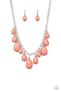 Paparazzi - Jaw-Dropping Diva - Orange Necklace Set