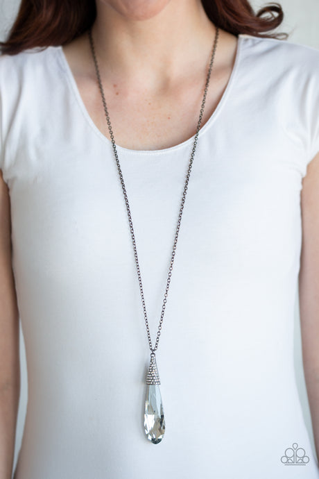 Paparazzi ~ Jaw-Droppingly Jealous ~ Black Gunmetal Necklace Set