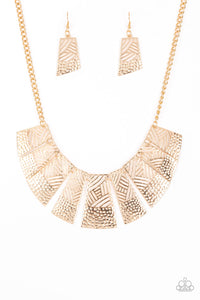Paparazzi ~ Jungle Cat Jam ~ Gold Necklace Set