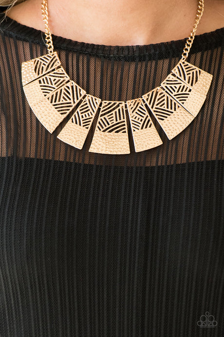 Paparazzi ~ Jungle Cat Jam ~ Gold Necklace Set