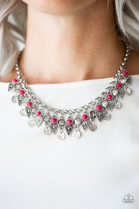 Paparazzi ~ Jurassic Jamboree ~ Pink Necklace Set