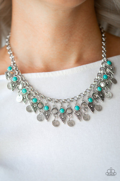 Paparazzi ~ Jurassic Jamboree ~ Blue Turquoise Necklace Set