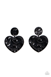 Paparazzi ~ Just a Little Crush ~ Black Post Earrings