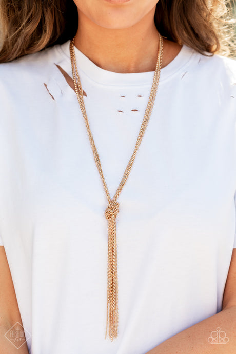 Paparazzi ~ KNOT All There ~ Gold Necklace Set (Fashion Fix Exclusive)