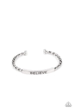 Load image into Gallery viewer, Paparazzi ~ Keep Calm and Believe ~ Men&#39;s Silver Inspirational Bracelet