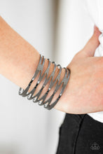 Load image into Gallery viewer, Paparazzi ~ Keep Them On Edge ~ Black/Gunmetal Cuff Bracelet