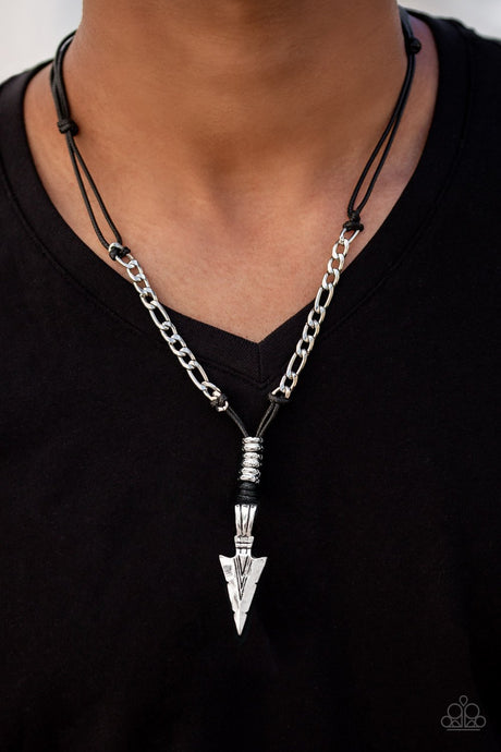 Paparazzi -Keep Your ARROWHEAD Up - Black Urban Necklace - Klassy Jewelz Boutique