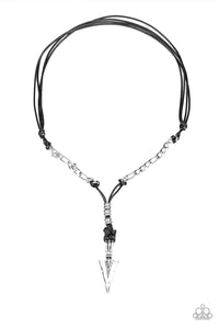 Paparazzi -Keep Your ARROWHEAD Up - Black Urban Necklace - Klassy Jewelz Boutique