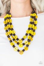 Load image into Gallery viewer, Paparazzi ~ Key West Walkabout ~ Yellow Wooden Bead Necklace Set