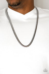 Paparazzi ~ Kingpin ~ Men's Black/Gunmetal Urban Necklace