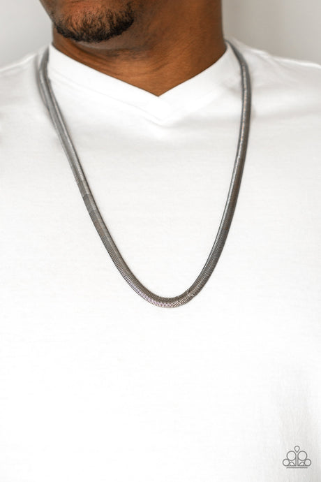 Paparazzi ~ Kingpin ~ Men's Black/Gunmetal Urban Necklace