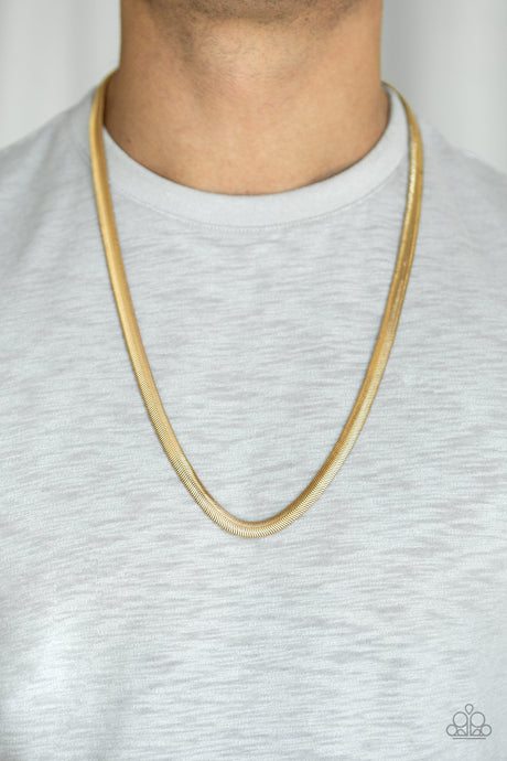 Paparazzi - Kingpin - Gold Urban Necklace - Klassy Jewelz Boutique