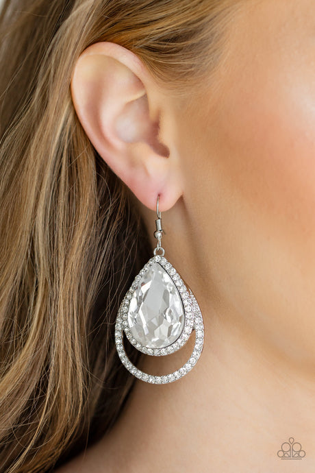 Paparazzi ~ Famous ~ White Earrings (Life of the Exclusive)