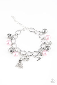 Paparazzi ~ Lady Love Dove ~ Pink Pearl Charm Bracelet