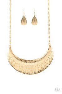 Paparazzi ~ Large As Life ~ Gold Necklace Set