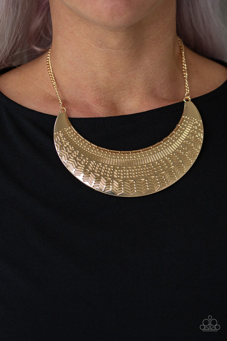 Paparazzi ~ Large As Life ~ Gold Necklace Set
