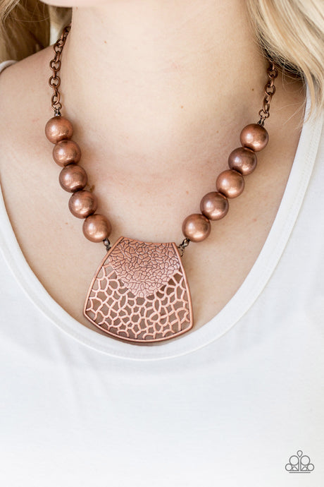 Paparazzi ~ Large and In Charge ~ Copper Necklace Set