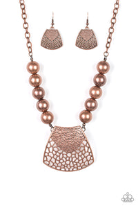 Paparazzi ~ Large and In Charge ~ Copper Necklace Set