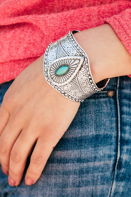 Paparazzi ~ Lead From The FRONTIER ~ Green Cuff Bracelet (Fashion Fix Exclusive)