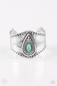 Paparazzi ~ Lead From The FRONTIER ~ Green Cuff Bracelet (Fashion Fix Exclusive)
