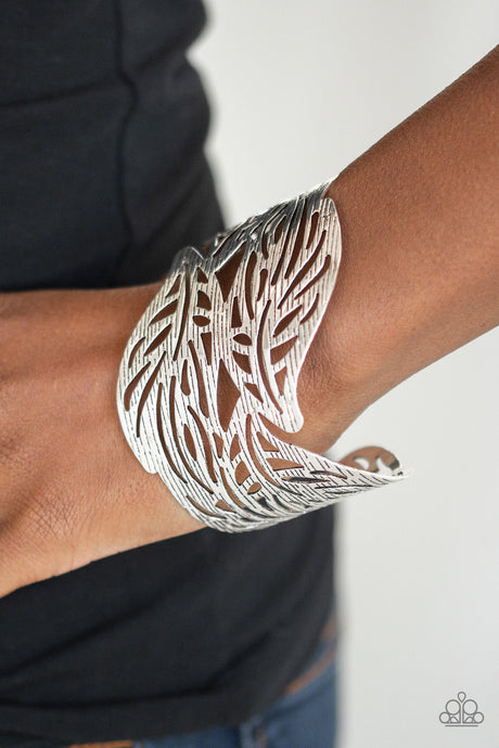Paparazzi ~ Leafy Lei ~ Silver Cuff Bracelet