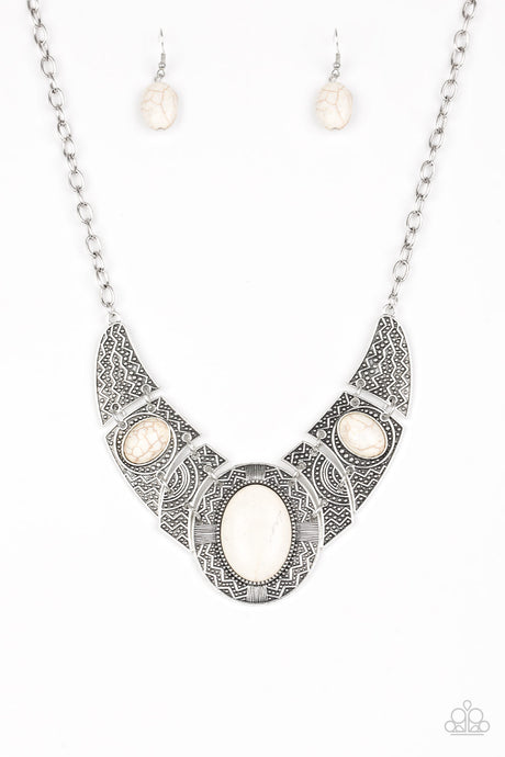 Paparazzi - Leave Your LANDMARK - White Necklace Set