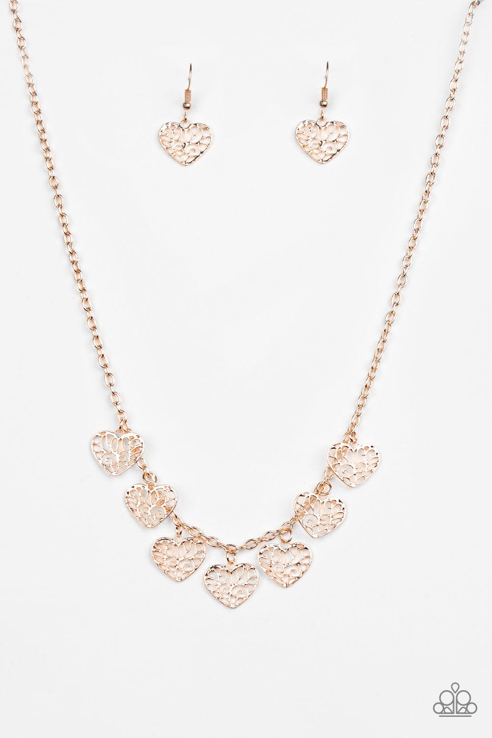 Paparazzi ~ Less Is AMOUR ~ Rose Gold Necklace Set