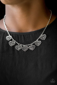 Paparazzi ~ Less Is AMOUR ~ Silver Necklace Set