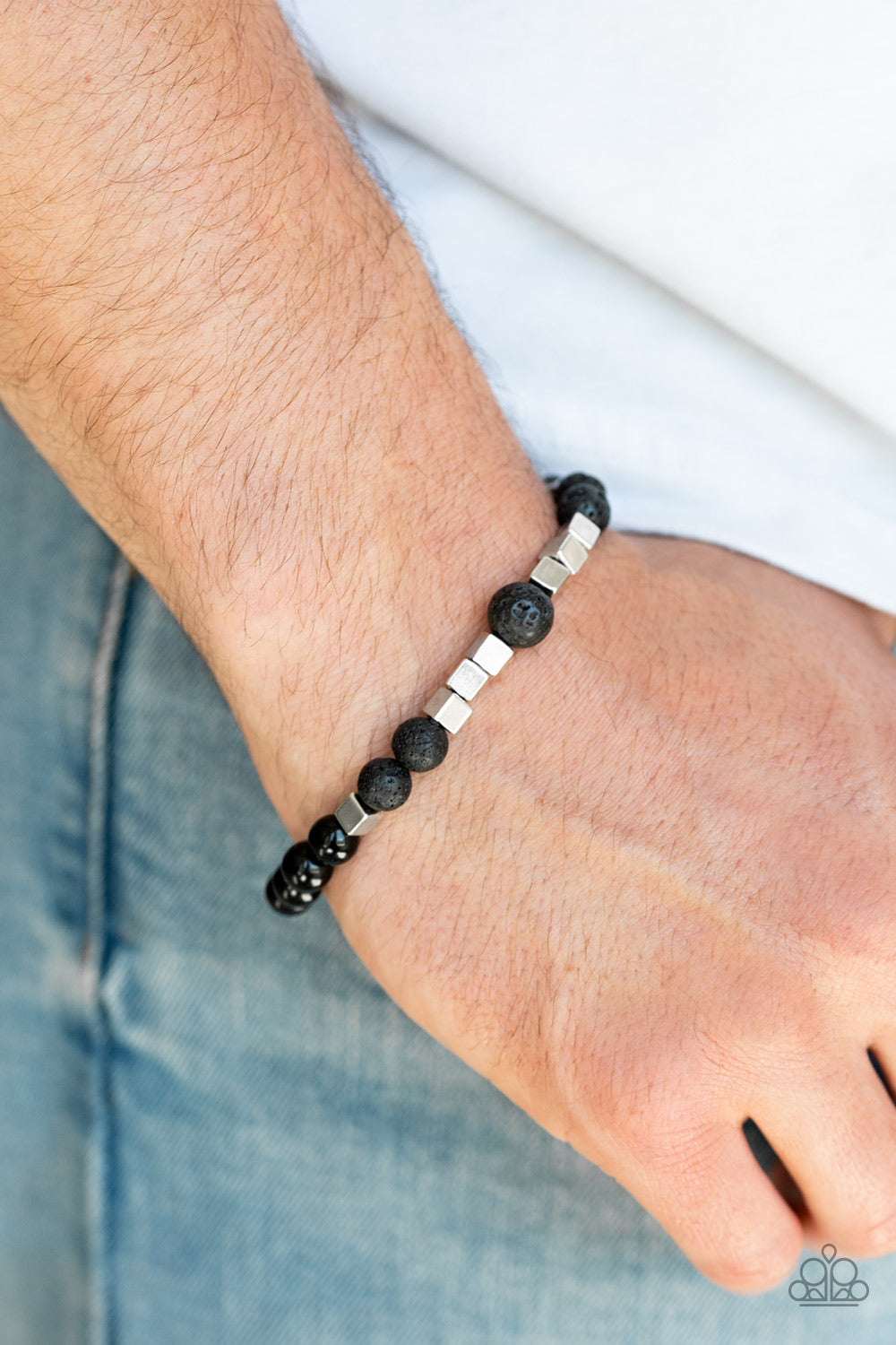Paparazzi ~ Lessons ~ Men's Silver Urban Bracelet