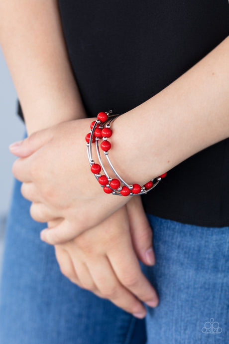 Paparazzi ~ Let Freedom Ring ~ Red Infinity Wrap Style Bracelet