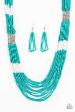 Load image into Gallery viewer, Paparazzi ~ Let It BEAD ~ Blue  Turquoise Seed Bead Necklace Set
