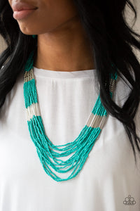 Paparazzi ~ Let It BEAD ~ Blue  Turquoise Seed Bead Necklace Set