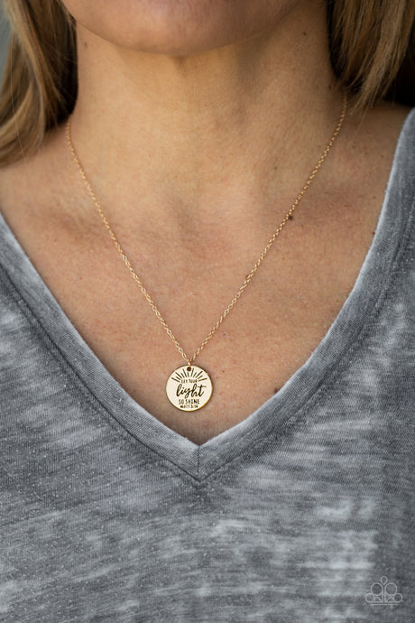 Paparazzi ~ Let Your Light So Shine ~ Gold Inspirational Necklace Set