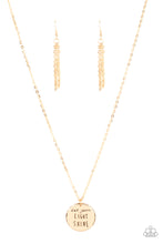 Load image into Gallery viewer, Paparazzi ~ Light It Up ~ Gold Inspirational Necklace Set