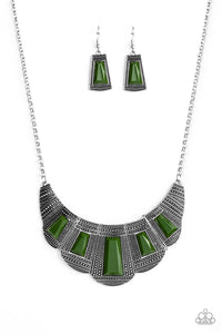 Paparazzi ~ Lion Den ~ Green Necklace Set