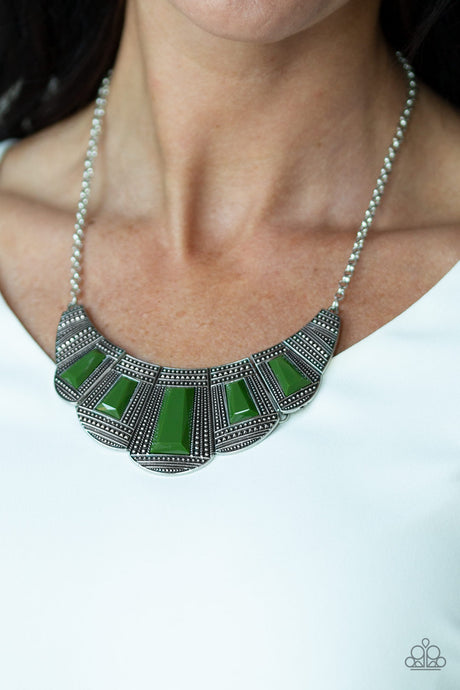Paparazzi ~ Lion Den ~ Green Necklace Set