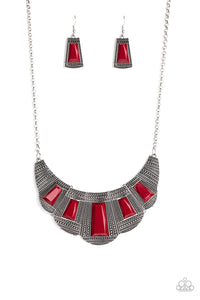 Paparazzi ~ Lion Den ~ Red Necklace Set