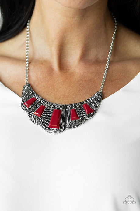 Paparazzi ~ Lion Den ~ Red Necklace Set
