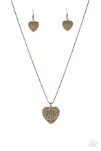 Load image into Gallery viewer, Paparazzi ~ Look Into Your Heart ~ Brass Heart Necklace Set