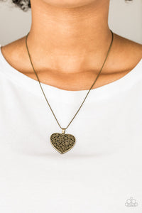 Paparazzi ~ Look Into Your Heart ~ Brass Heart Necklace Set