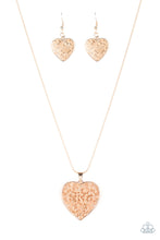 Load image into Gallery viewer, Paparazzi ~ Look Into Your Heart ~  Rose Gold Heart Pendant Necklace Set