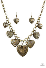 Load image into Gallery viewer, Paparazzi ~ Love Lockets ~ Brass Necklace Set