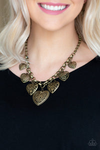 Paparazzi ~ Love Lockets ~ Brass Necklace Set
