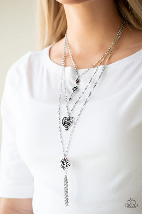 Paparazzi ~ Love Opens All Doors ~ Red Necklace Set