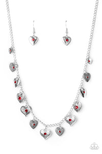 Paparazzi ~ Lovely Lockets ~ Red Heart Necklace Set
