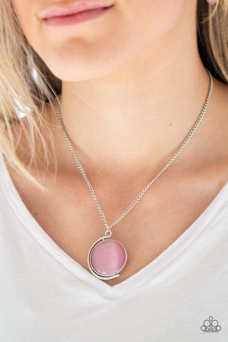 Paparazzi ~ Luminous Lagoon ~ Pink Moonstone Pendant Necklace Set