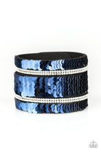 Load image into Gallery viewer, Paparazzi ~ MERMAID Service ~ Blue/Silver Reversible Sequin Wrap Bracelet