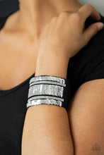 Load image into Gallery viewer, Paparazzi ~ MERMAID Service ~ Blue/Silver Reversible Sequin Wrap Bracelet
