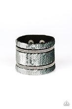 Load image into Gallery viewer, Paparazzi ~ MERMAID Service ~ Green/Silver Reversible Sequin Wrap Bracelet