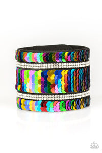 Paparazzi ~ MERMAID Service ~ Multi/Silver Reversible Sequin Wrap Bracelet